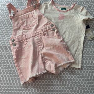 NWT Garanimals Pink Overalls with Cream Unicorns T-Shirt Size 4